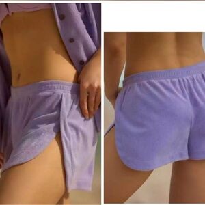 Anthropologie NWOT Lavendar Terry Shorts Sz Large